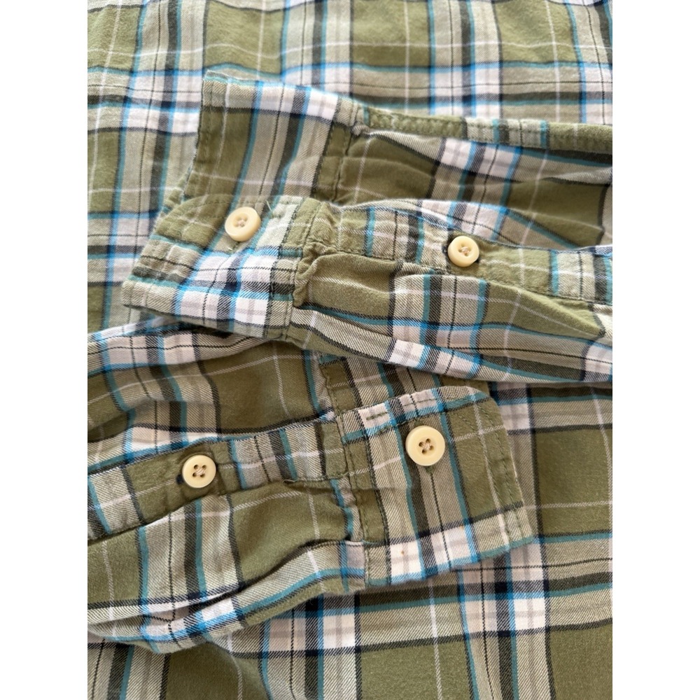 Aeropostale Men's XL Flannel Shirt • Green & Blue Plaid • 100% Cotton - Picture 7 of 8